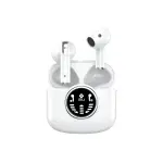 Auricolare BT 5.4 custodia con caricatore indicatore di carica su ogni auricolare bianco